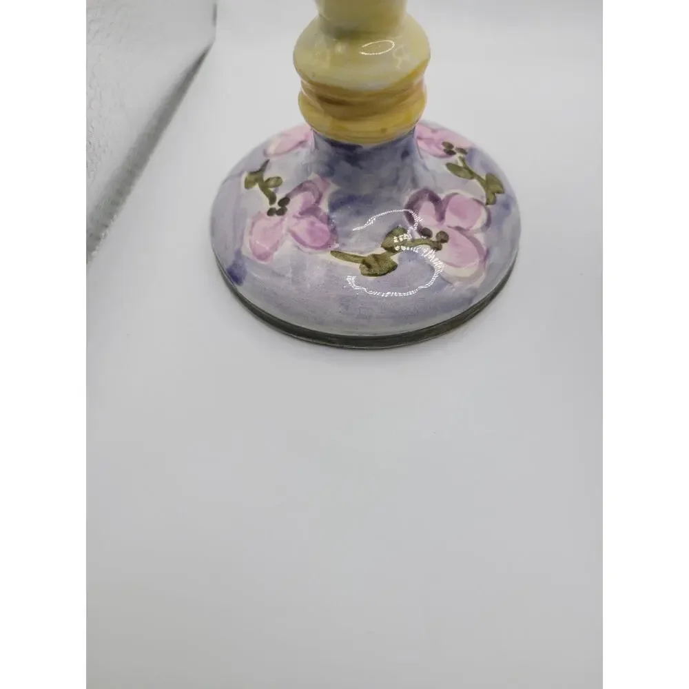 Handmade Pottery Candle Holders Pair